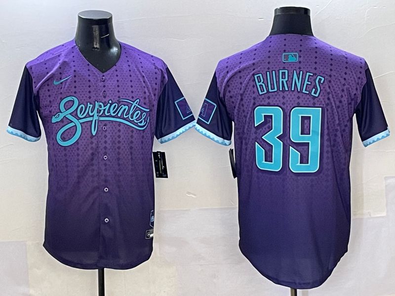Men Arizona Diamondback #39 Burnes Purple Joint Name 2025 Nike MLB Jersey style 3